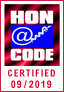HONcode certification seal.